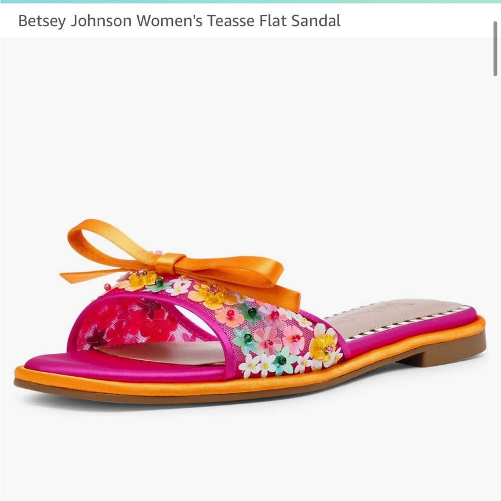 Betsey Johnson Women’s Teasse Flat Sandal Sz 7.5 - Picture 4 of 7